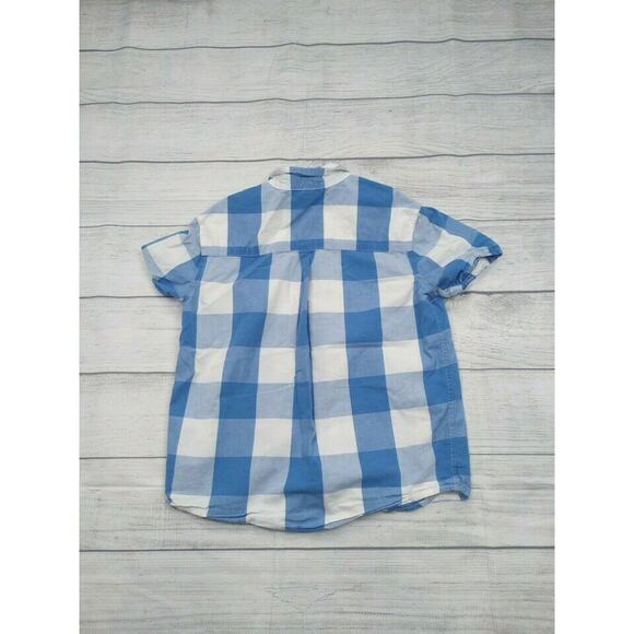 10 Primary Blue Check Button Up Shirt - Picture 4 of 6